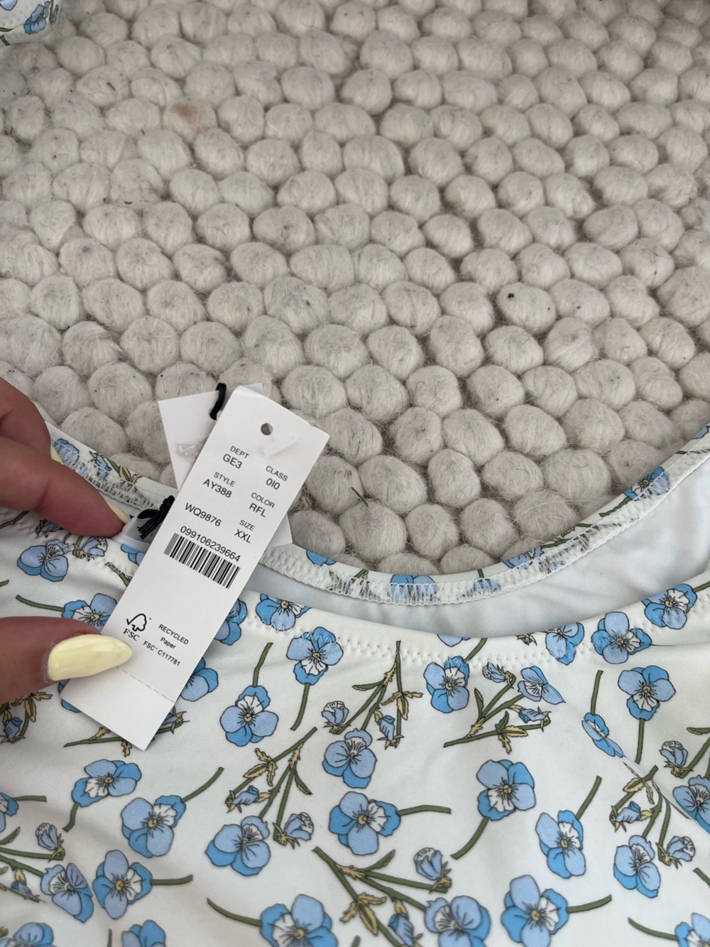 J Crew Floral Blue & White Two-Piece Bikini - Picture 7 of 9
